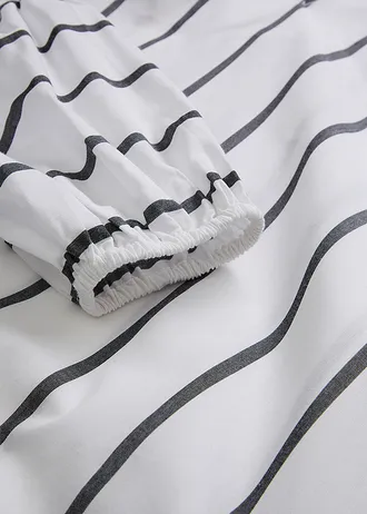 Gestreepte midi jurk van puur katoen • wit-antraciet gestreept • bonprix online shop