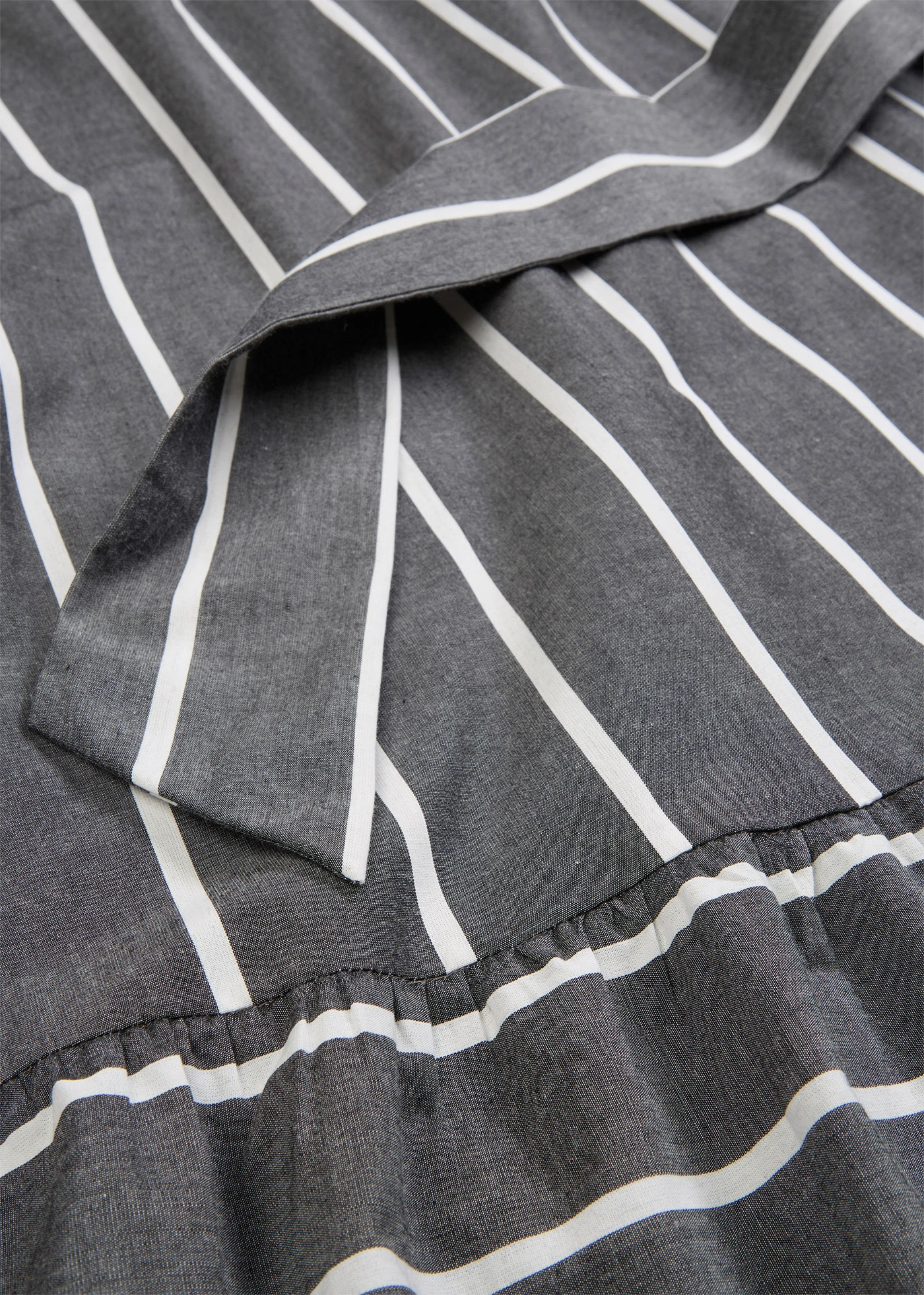 Gestreepte midi jurk van puur katoen • antraciet-wit gestreept • bonprix online shop