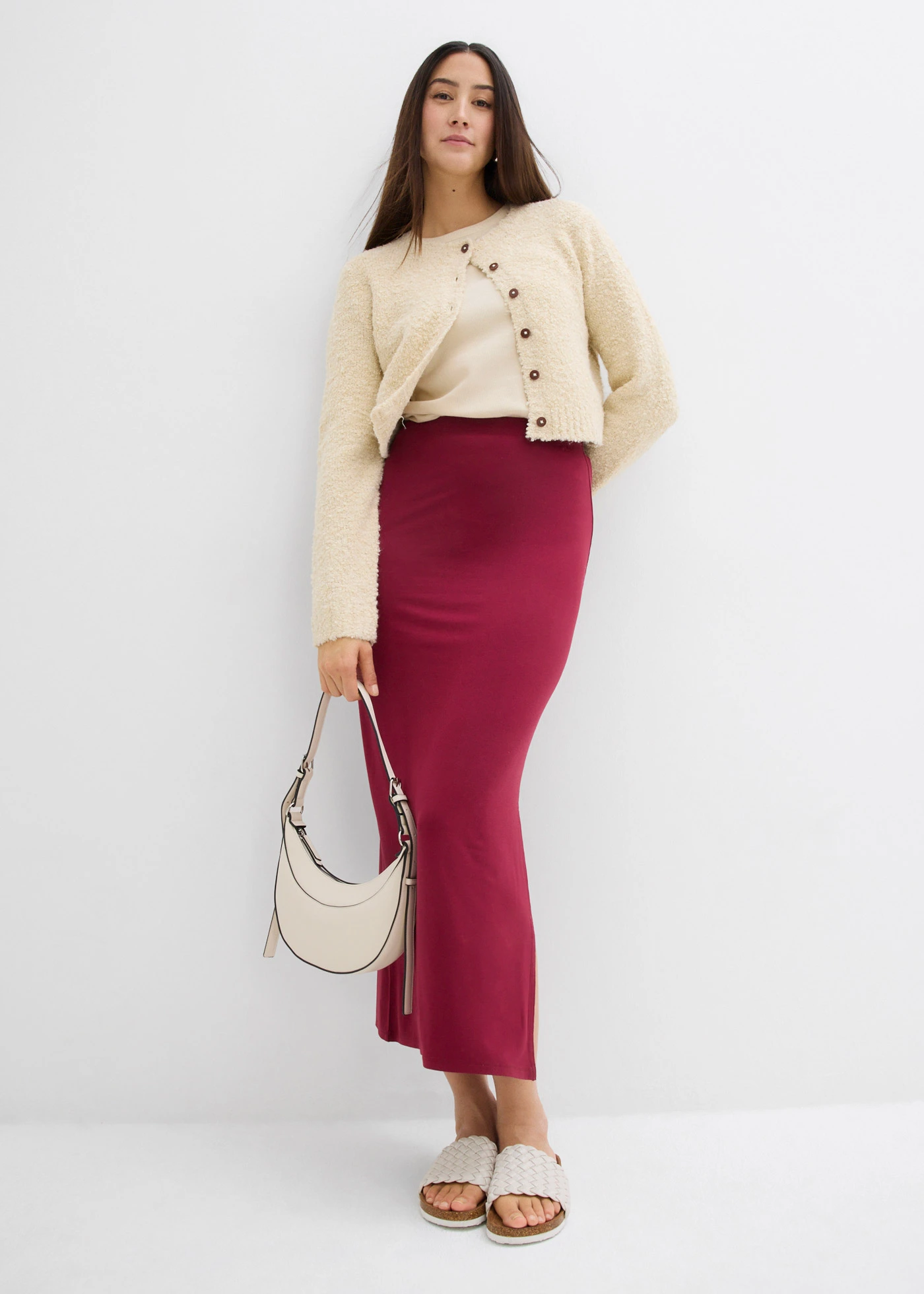 Žerzejová sukně z měkké viskózy • rododendronově červená • bonprix obchod