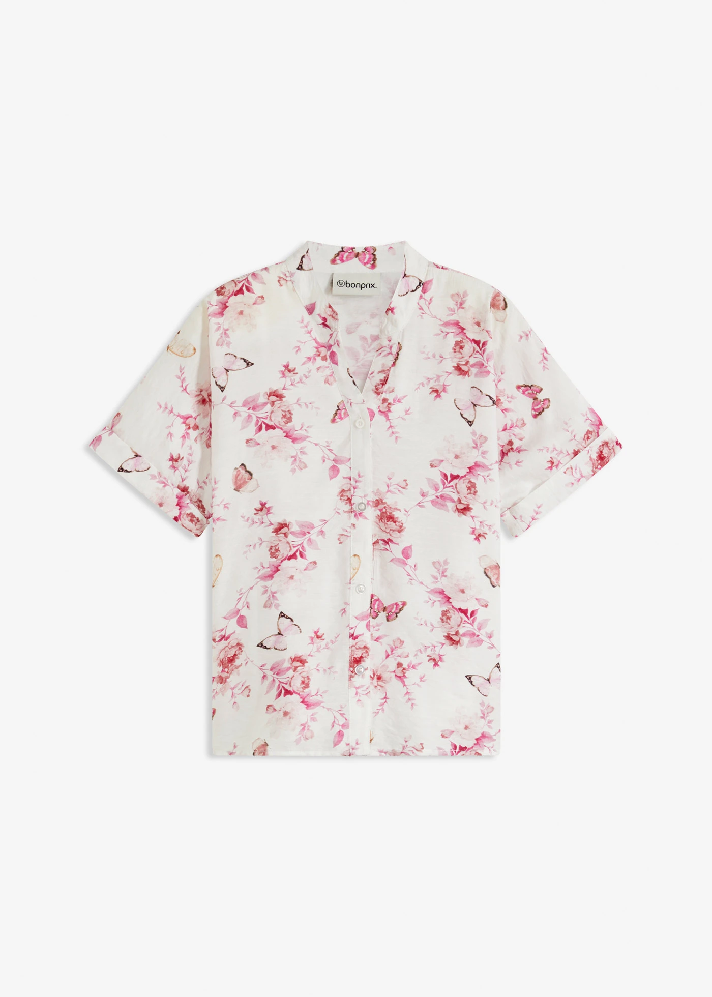 Gedessineerde blouse • wolwit-bessen gebloemd • bonprix online shop