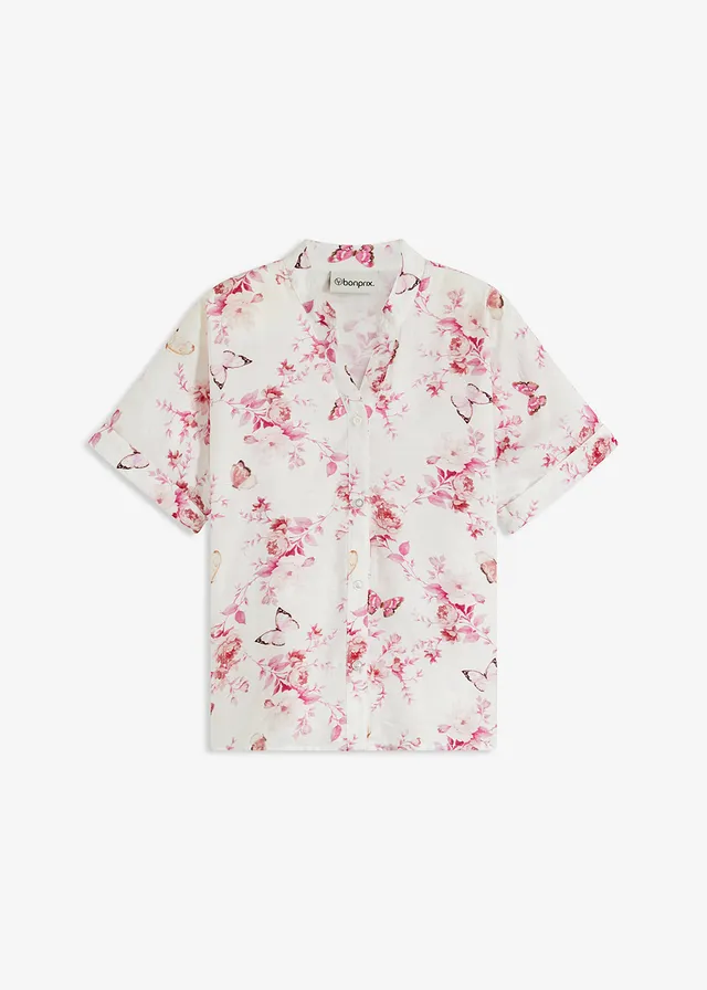 Gedessineerde blouse • wolwit-bessen gebloemd • bonprix online shop