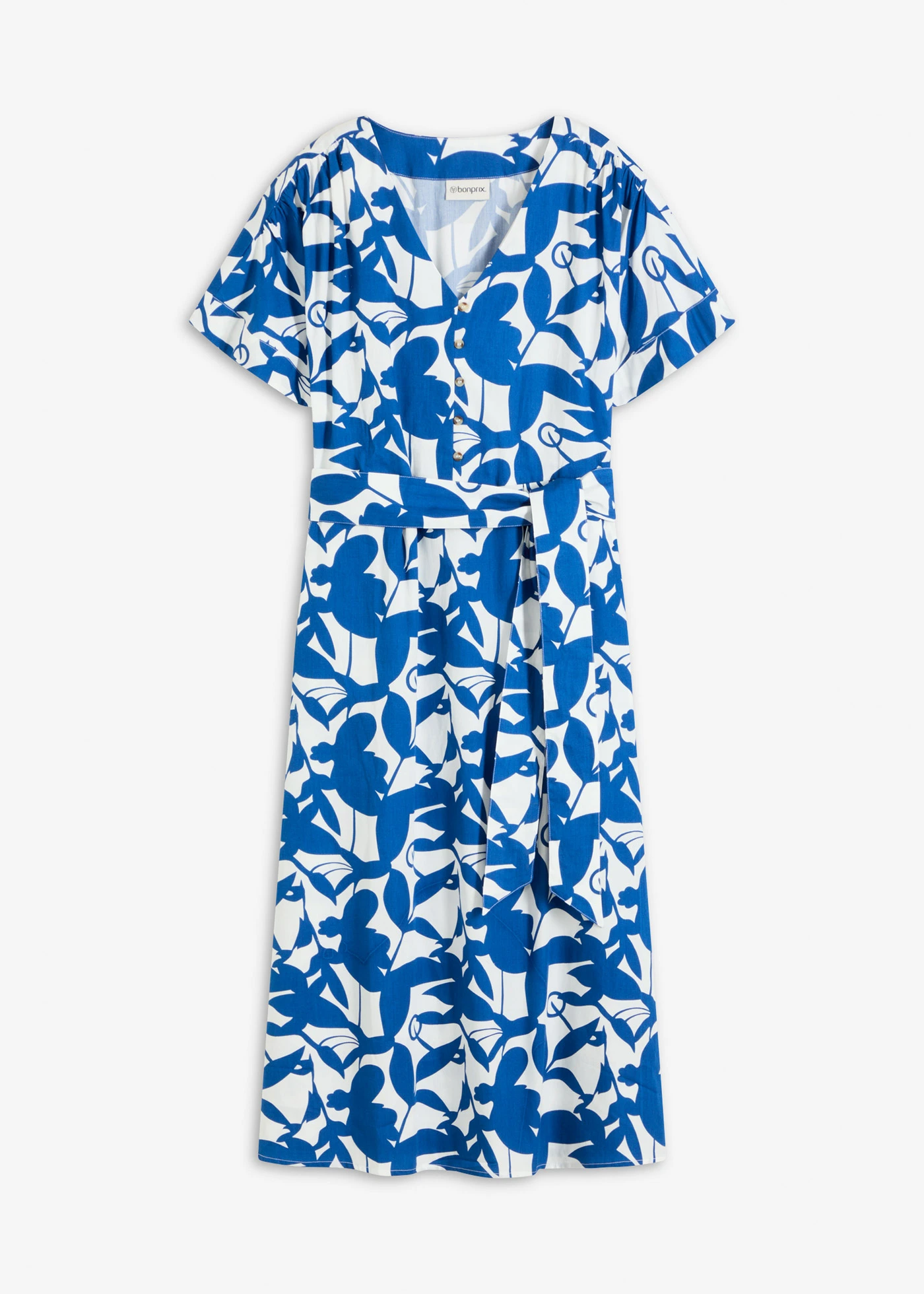 Midi jurk • arctisch blauw-wolwit gedessineerd • bonprix online shop