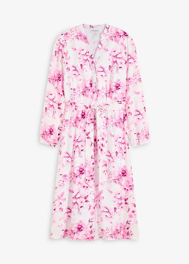 Potlačené midi šaty z padavého viskózového mixu