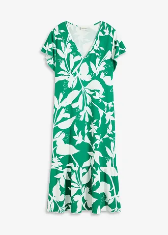 Midi jurk met kapmouwen • mintgroen-wolwit gedessineerd • bonprix online shop