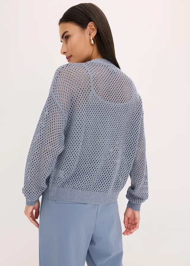 Gebreid vest • rookblauw/zilver • product-page.page-title-suffix