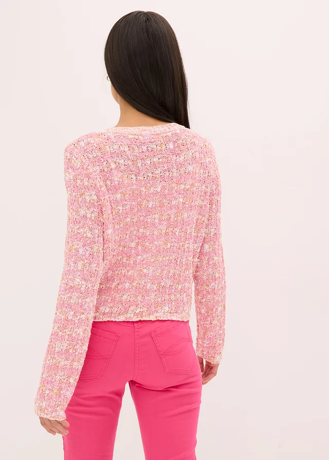 Gilet en maille bouclette, Couleur: fuchsia chiné