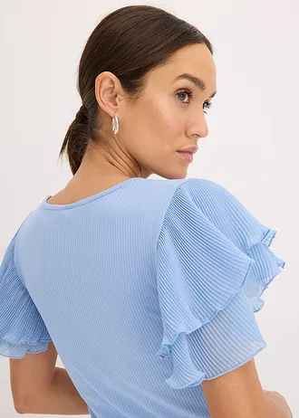 T-shirt à volants • bleu clair • Boutique bonprix