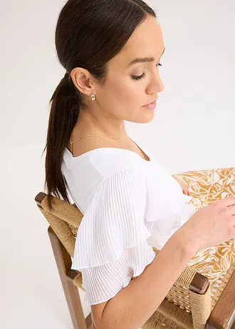 Shirt met volants • wit • bonprix online shop