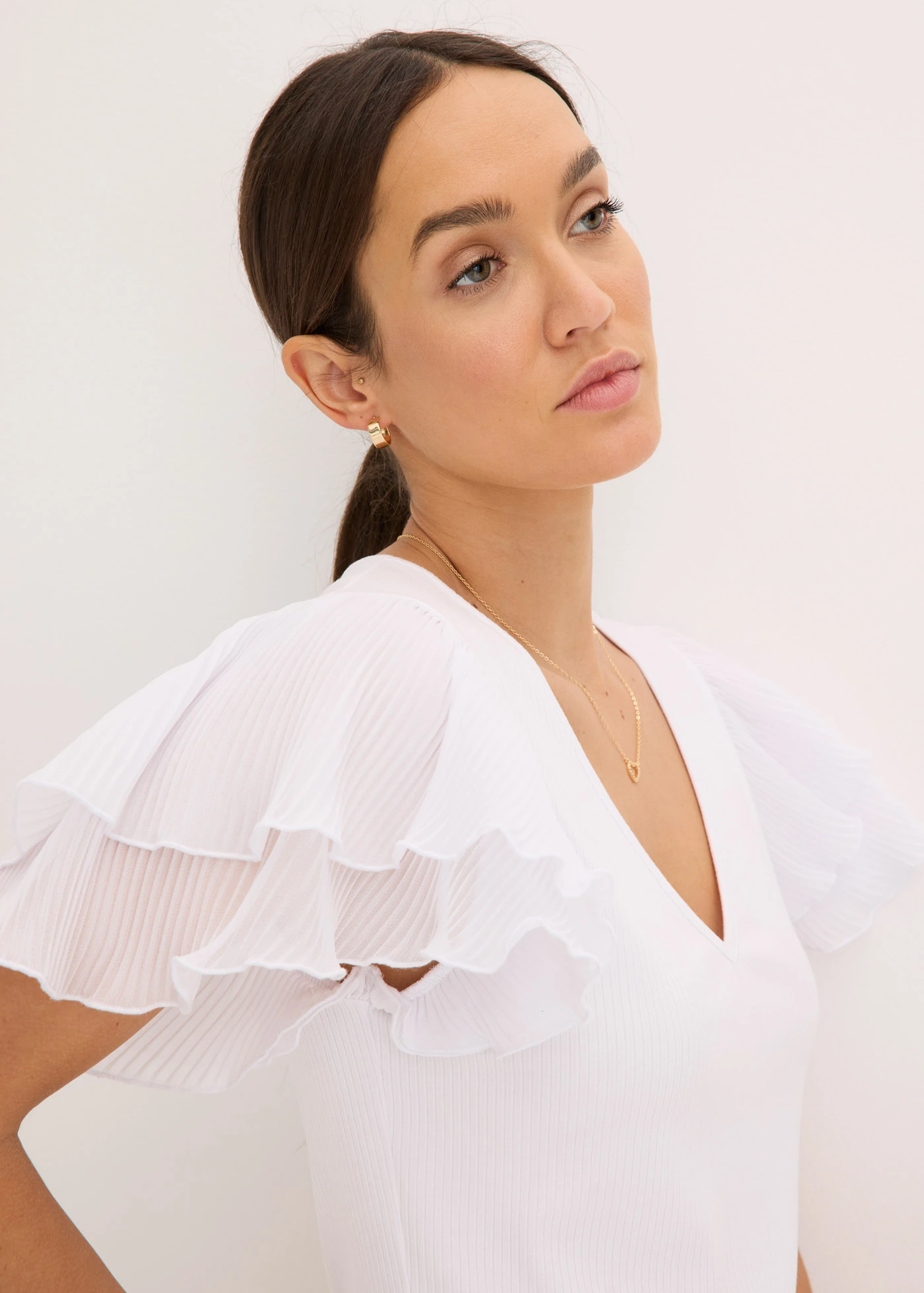 Shirt met volants • wit • bonprix online shop