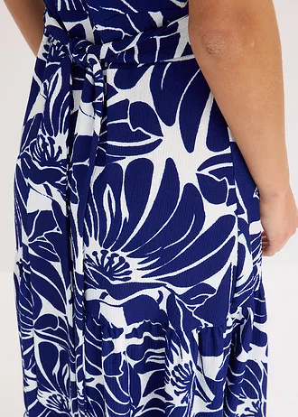 Robe longue imprimée • crème/bleu floral • Boutique bonprix