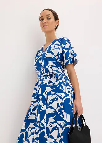 Robe midi • bleu arctique-écru imprimé • Boutique bonprix