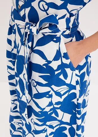 Robe midi • bleu arctique-écru imprimé • Boutique bonprix