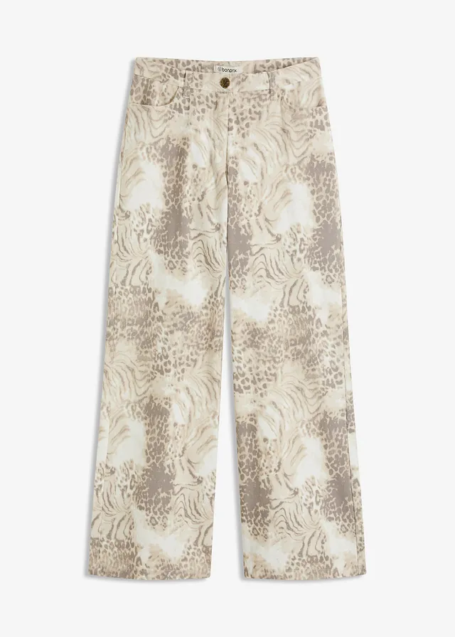 Pantaloni largi din twill