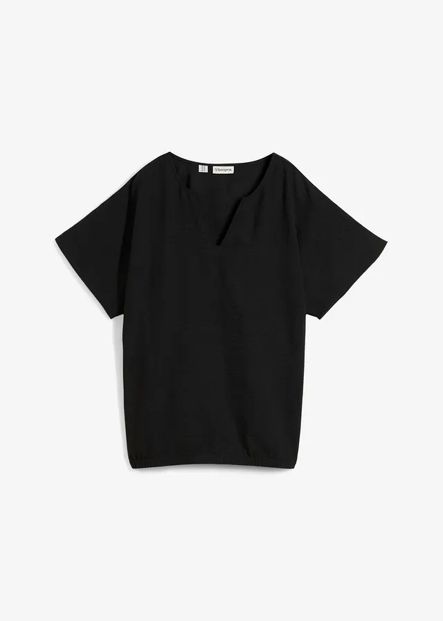 Blouse oversize à base élastiquée • noir • Boutique bonprix