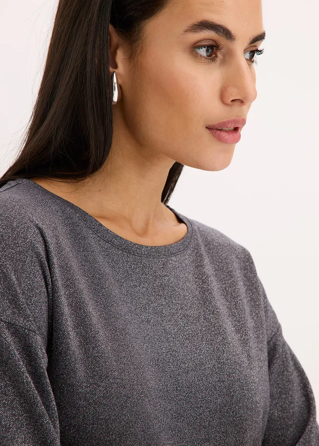 T-shirt brillant en viscose majoritaire • gris ardoise/argenté métallisé • product-page.page-title-suffix