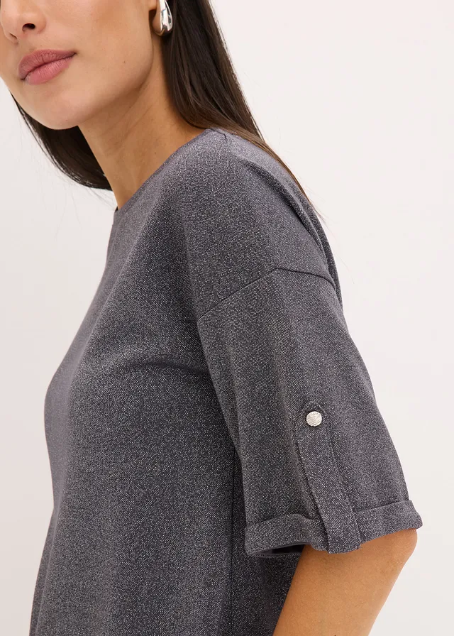 T-shirt brillant en viscose majoritaire • gris ardoise/argenté métallisé • product-page.page-title-suffix