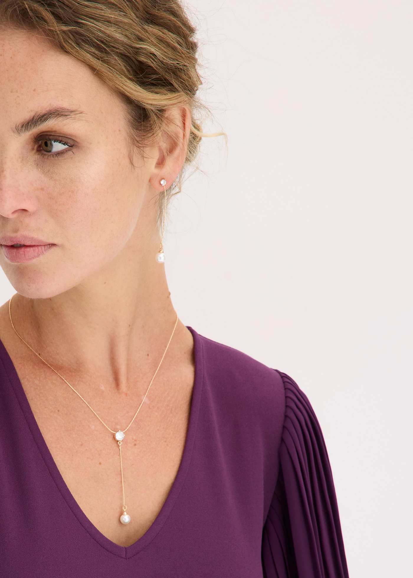 Sieradenset met parelhanger (3-dlg. ) • verguld-crème • bonprix online shop