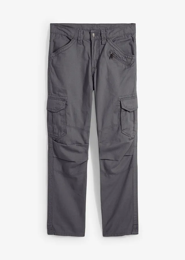 Pantaloni drepți gen cargo Relaxed Fit, din bumbac 100%