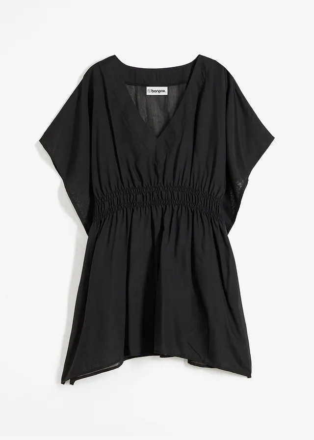 Tunică transparentă de plajă cu decolteu în V