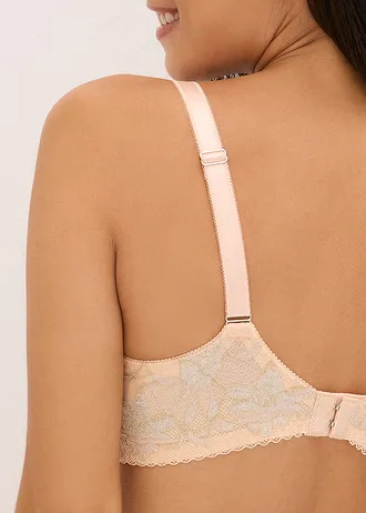 Minimizer bh met beugel en 2-kleurig lurex kant • parelbeige-zilverkleur-goud lurex • bonprix online shop