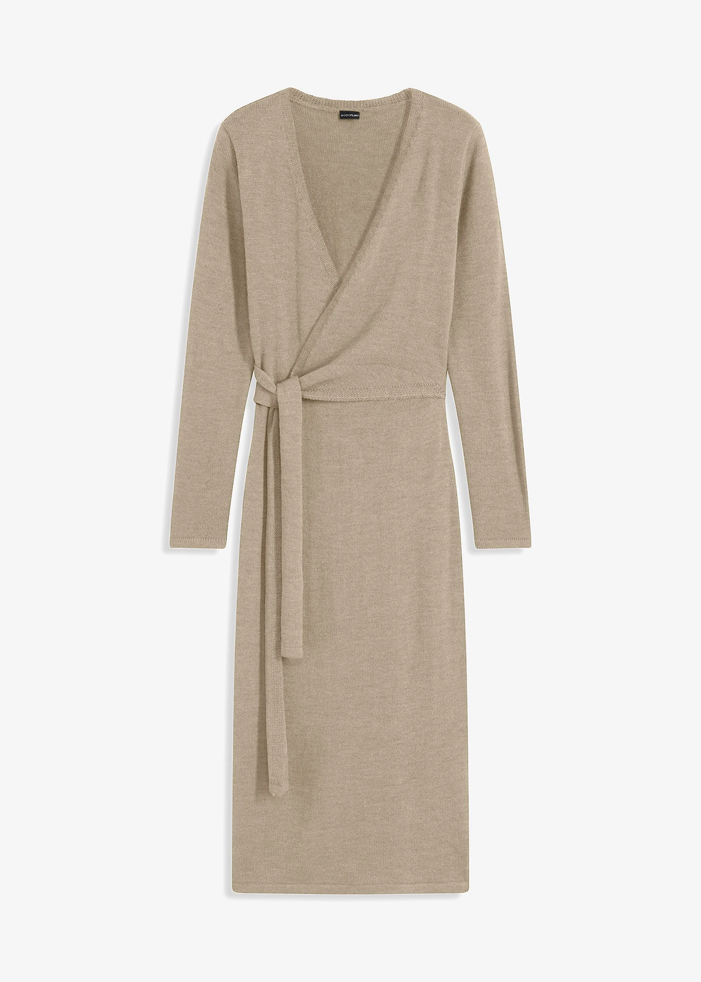 Midi kötött ruha • bézs melírozott • bonprix áruház