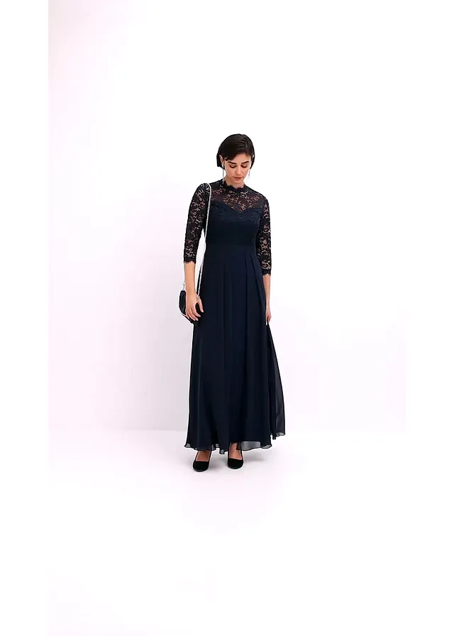 Robe longue avec dentelle • bleu foncé • product-page.page-title-suffix