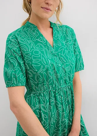 Široké midi šaty z čisté bavlny • mátově zeleno-přírodní bílá s potiskem • bonprix obchod