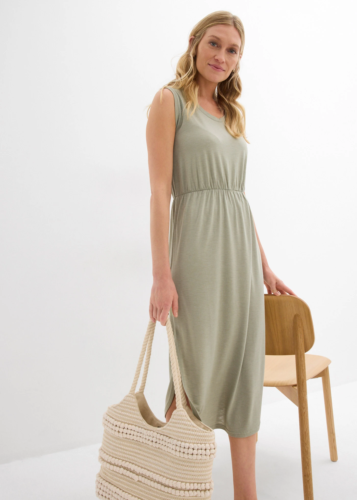 Jersey jurk van een viscosemix • zeegras gemêleerd • bonprix online shop