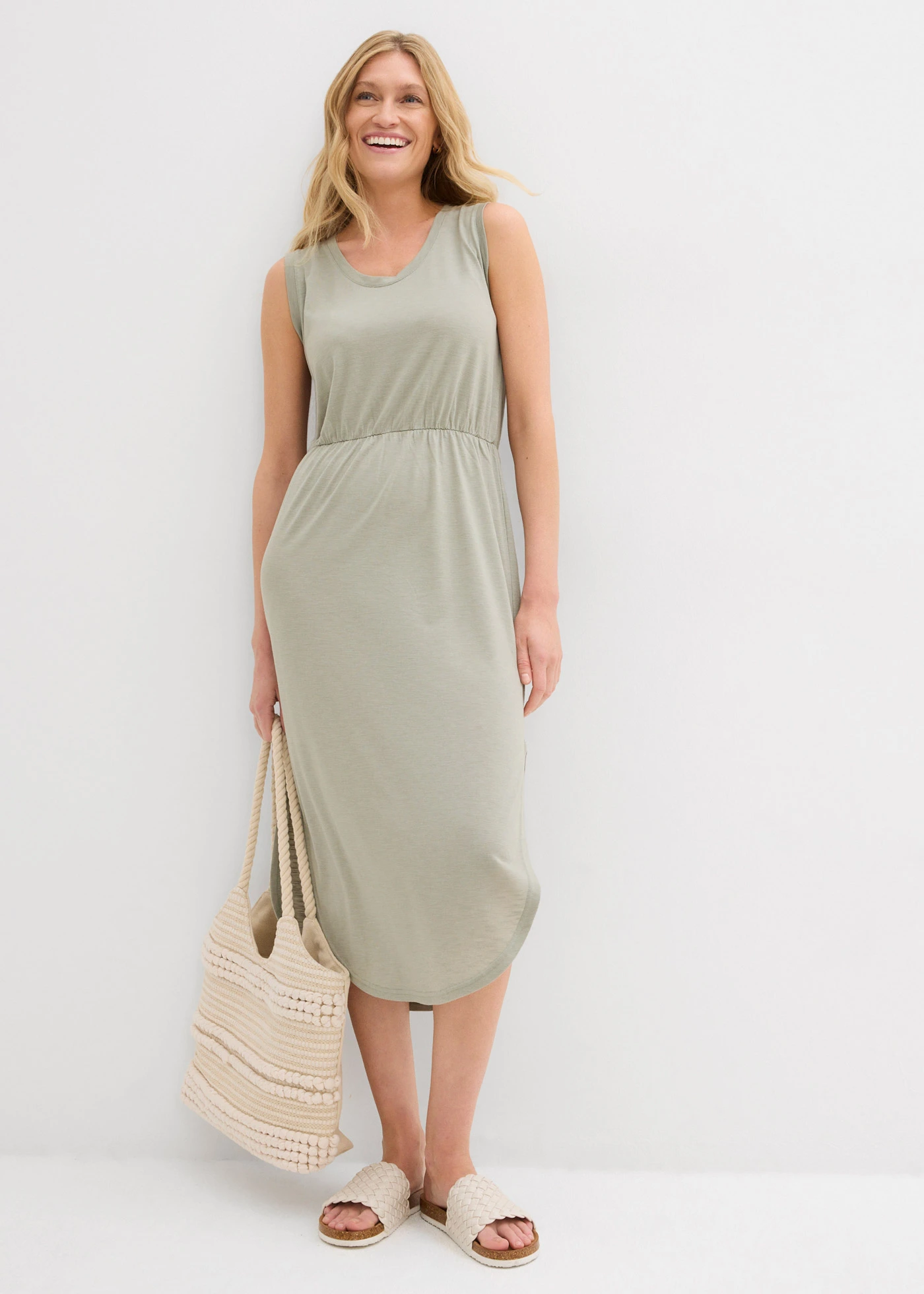 Jersey jurk van een viscosemix • zeegras gemêleerd • bonprix online shop