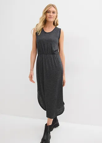 Jersey jurk van een viscosemix • zwart gemêleerd • bonprix online shop