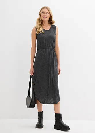 Jersey jurk van een viscosemix • zwart gemêleerd • bonprix online shop