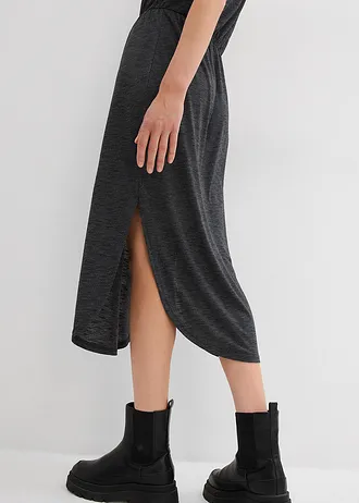Jersey jurk van een viscosemix • zwart gemêleerd • bonprix online shop