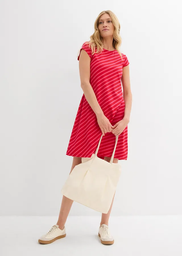 Robe cintrée en jersey • magenta/rouge tomate rayé • product-page.page-title-suffix