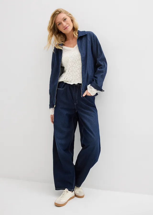 Pull léger en maille ajourée, Couleur: écru