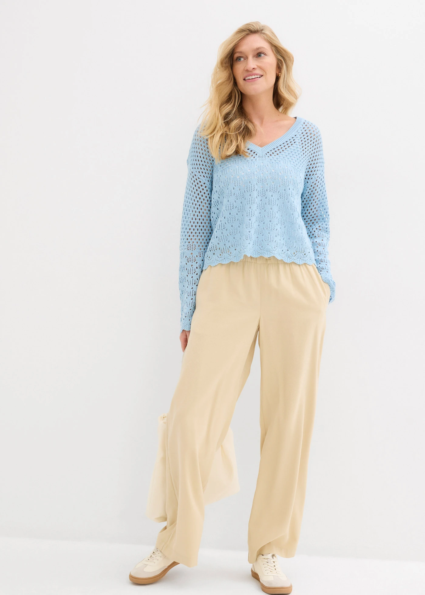 Lichte ajour trui • ijsblauw • bonprix online shop