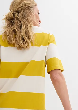 Boxy jurk van biologisch katoen • lemoncurry-wolwit gestreept • bonprix online shop
