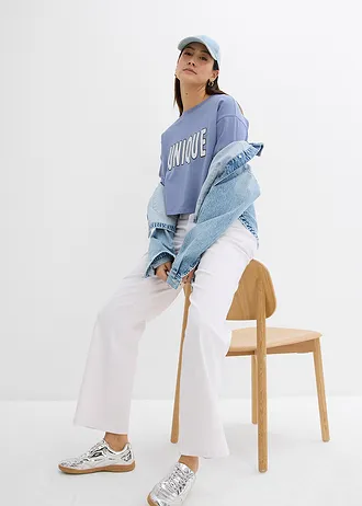 T-shirt 100% coton, Couleur: bleu-blanc imprimé