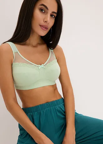 Odlehčující podprsenka bez kostic, s měkkou organickou bavlnou • světle rákosová • bonprix obchod