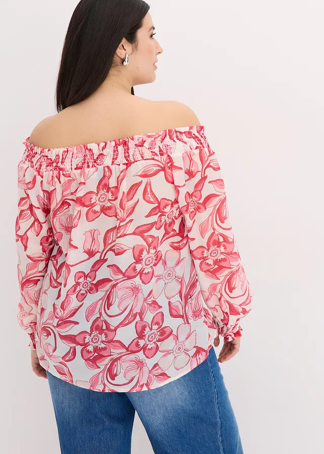 Gedessineerde tuniek, Kleur: wit-pink