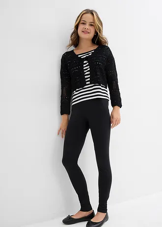 Lot de 2 leggings en matière élastique • noir • Boutique bonprix