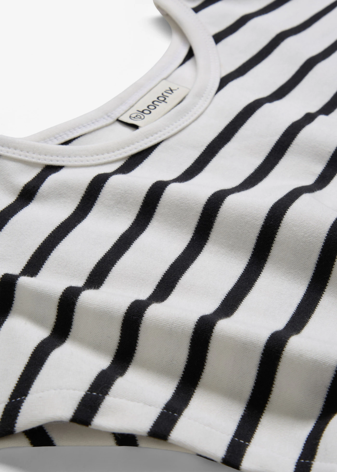 Žerzejové šaty z čisté bavlny • přírodní bílá/černá  s proužky • bonprix obchod