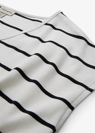 Csíkos póló • gyapjúfehér/fekete csíkos • bonprix áruház