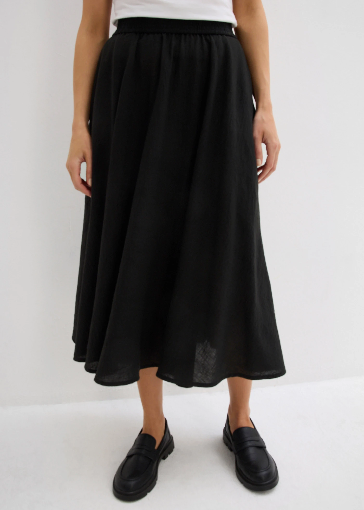 Maxi rok met een comfortabele band • zwart • bonprix online shop
