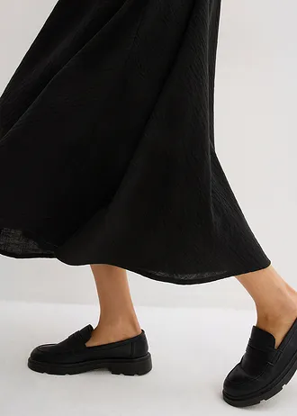 Maxi rok met een comfortabele band • zwart • bonprix online shop