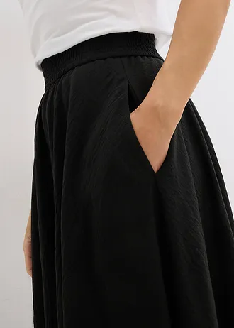 Maxi rok met een comfortabele band • zwart • bonprix online shop