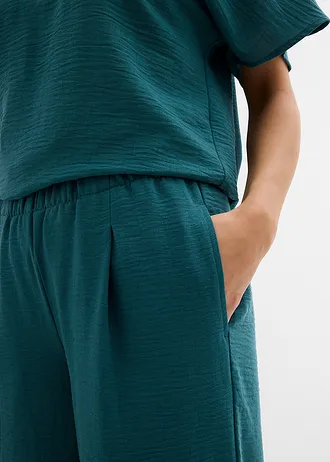 Palazzo broek met plooien • pepergroen • bonprix online shop