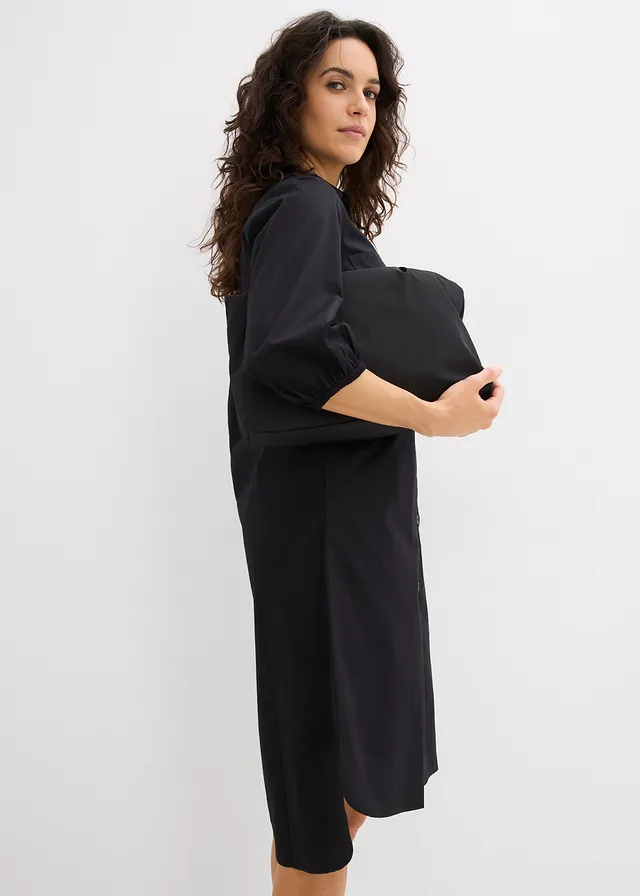 Robe-chemise légère en coton • noir • product-page.page-title-suffix