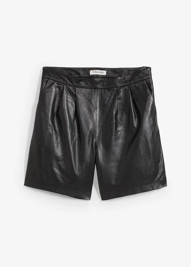 Pantaloni scurți din piele nappa