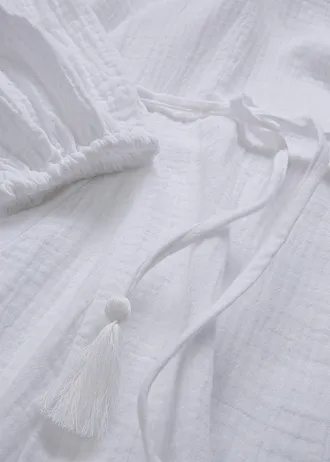 Mini jurk in skaterlook met ceintuur en 3/4 mouwen • wolwit • bonprix online shop