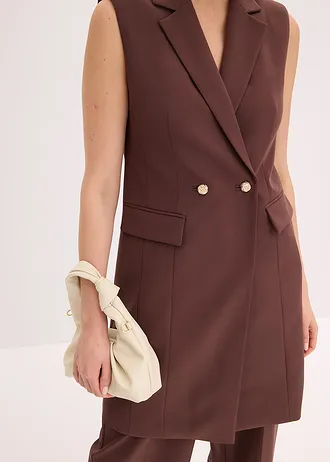 Lang mouwloos vest • terrabruin • bonprix online shop